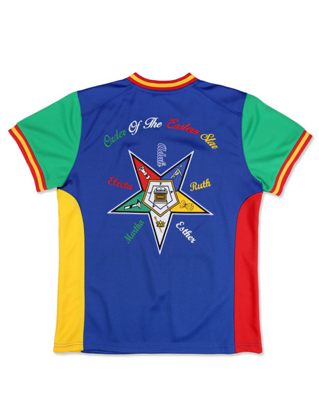 Order of the Eastern Star OES Football Jersey- Blue-Back