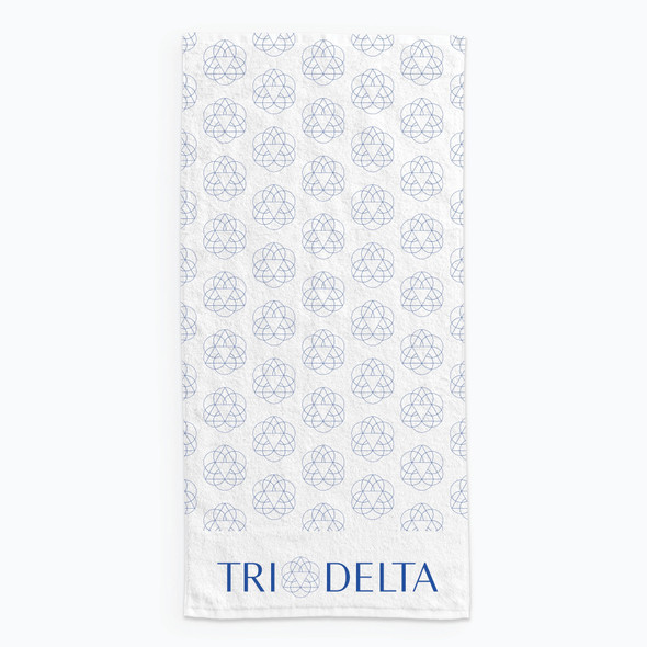 Delta Delta Delta Tri-Delta Sorority Beach Towel- Lightweight 
