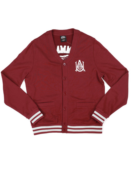 Alabama A&M University AAMU Cardigan- Men's- Maroon-Mascot-Front