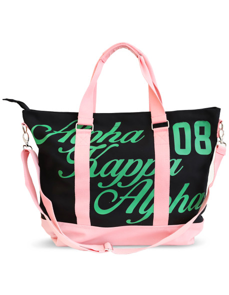 Alpha Kappa Alpha AKA Sorority Canvas Bag- Black/Pink