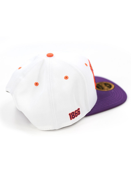Edward Waters University Snapback Hat-White/Purple