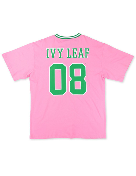 Alpha Kappa Alpha AKA Sorority Oversized V-Neck Football Jersey Tee-Pink/Green