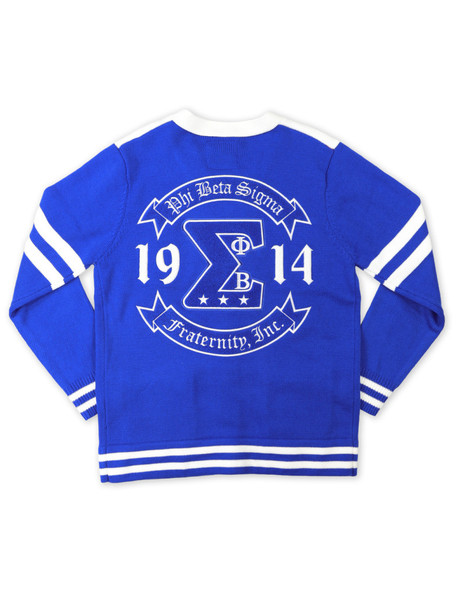 Phi Beta Sigma Fraternity Button Down Sweater-Back