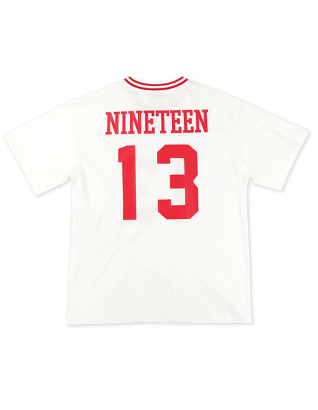 Delta Sigma Theta Sorority Oversized V-Neck Football Jersey Tee-Ivory-Back