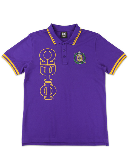 Omega Psi Phi Fraternity Polo Shirt-Three Greek letters