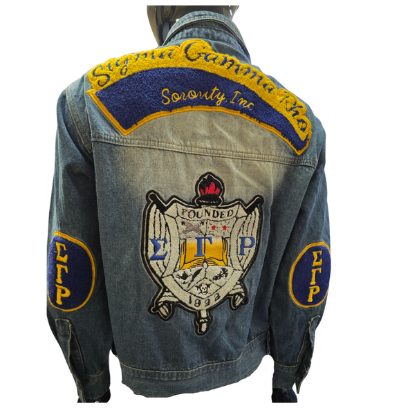 Sigma Gamma Rho Sorority Denim Jacket-Back