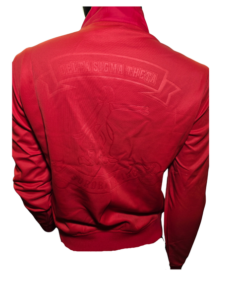 Delta Sigma Theta Sorority On Court Jacket-Crimson-Back