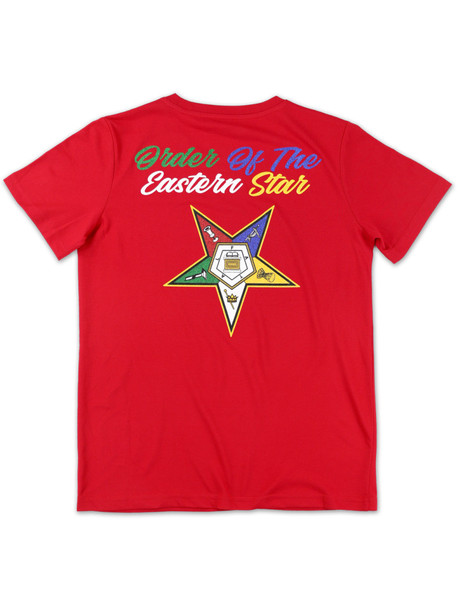 Order of the Eastern Star OES Dri-Fit Shirt- Glitter-Red