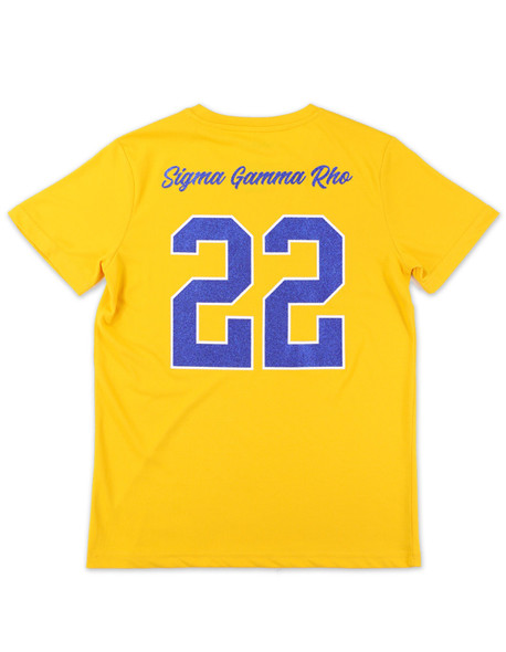 Sigma Gamma Rho Sorority Dri-Fit Shirt-Yellow-Back