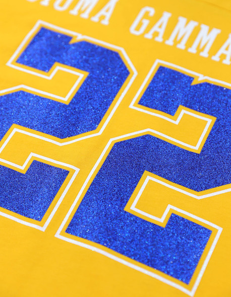 Sigma Gamma Rho Sorority Long Sleeve Jersey Shirt-Yellow