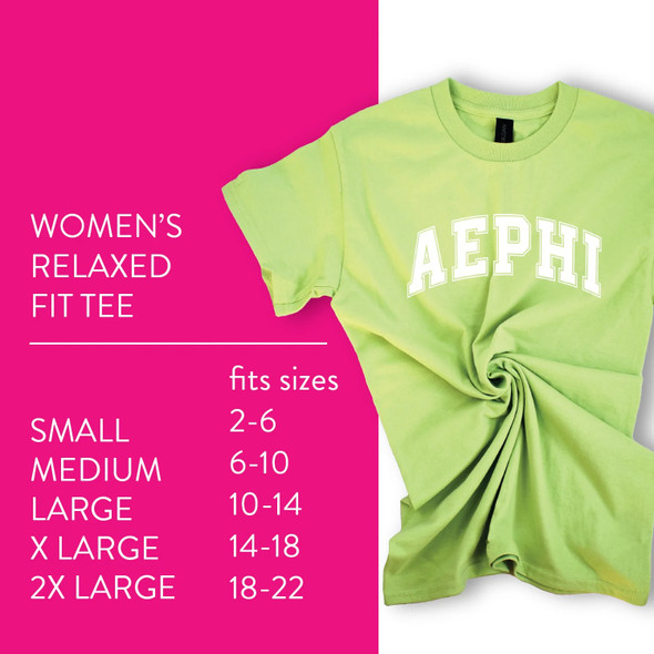 Alpha Epsilon Phi Sorority Varsity T-Shirt-Green 