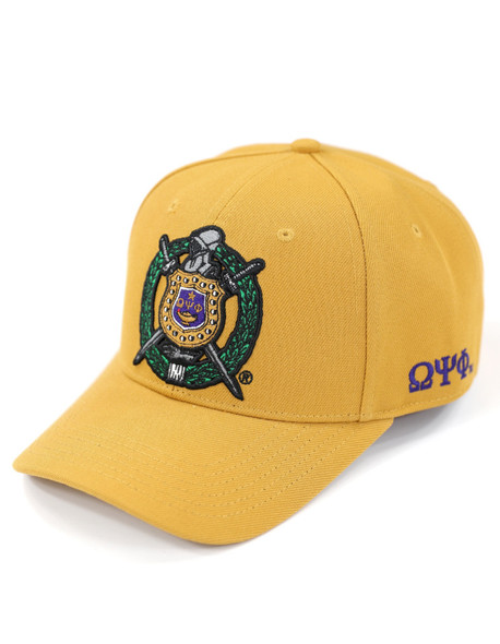Omega Psi Phi Fraternity Hat-Old Gold- Crest