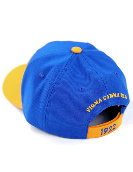 Sigma Gamma Rho Sorority Hat- Three Greek Letters-Blue/Yellow-Style 2