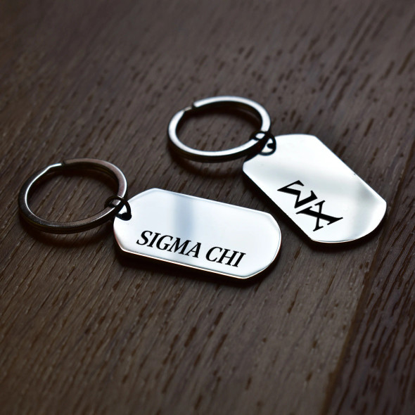 Sigma Chi Fraternity Dog Tag Key Chain 
