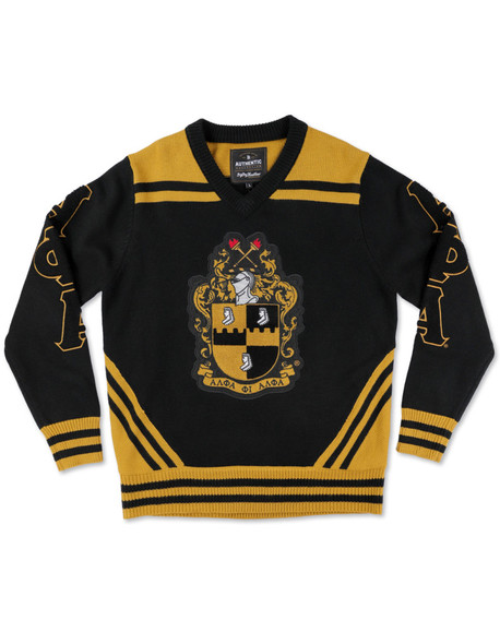 Alpha Phi Alpha Fraternity Pull Over Sweater-Black/Gold