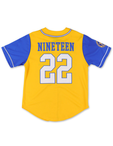 Sigma Gamma Rho Sorority Baseball Jersey- Button Up-Yellow/Blue