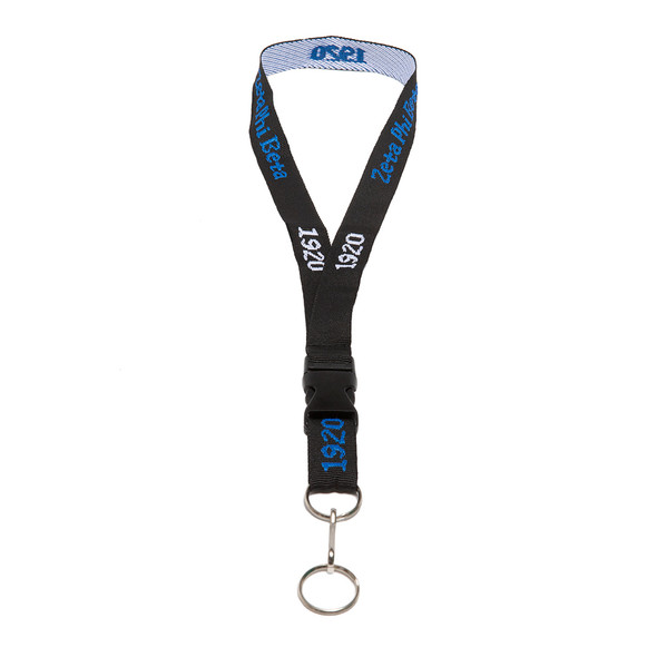 Zeta Phi Beta Sorority Lanyard-Black