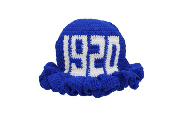 Zeta Phi Beta Sorority Crochet Ruffle Bucket Hat-Blue