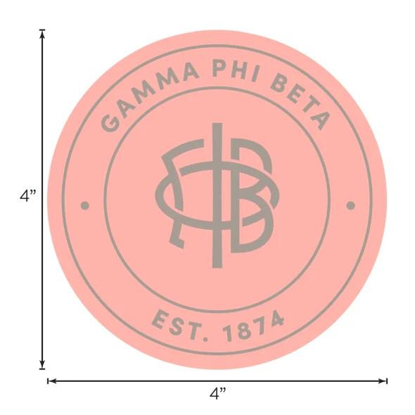 Gamma Phi Beta Sorority Circle Logo Car Decal 