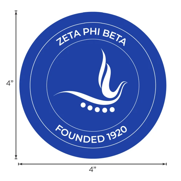 Zeta Phi Beta Sorority Circle Logo Car Decal 