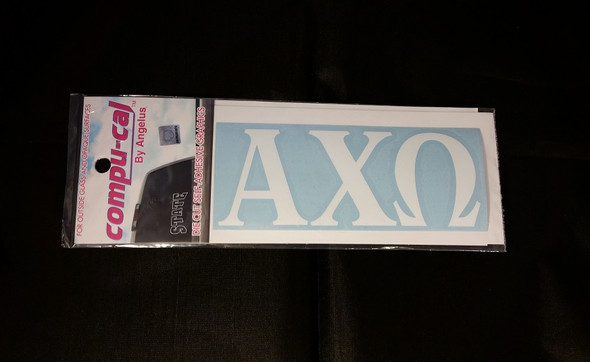 Alpha Chi Omega White Car Letters