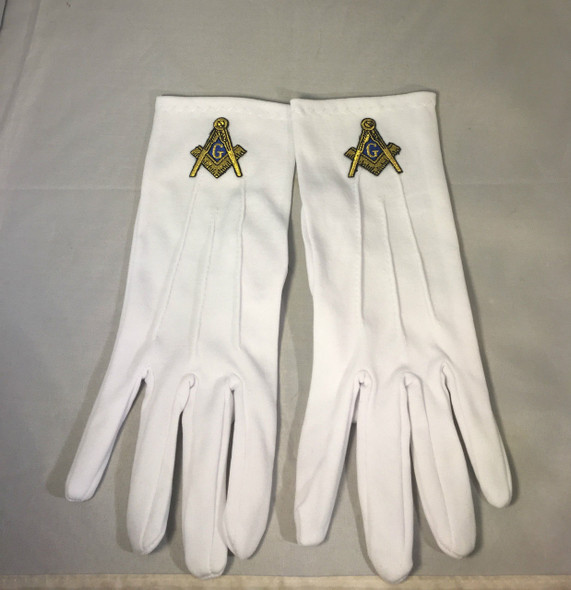 Mason Masonic Gloves with Symbol- Gold