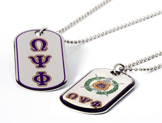 Omega Psi Phi Fraternity Reversible Dog Tag