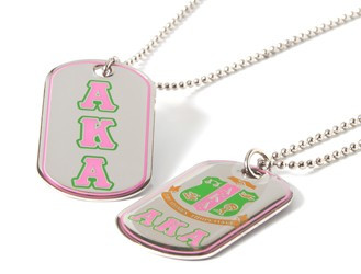 Alpha Kappa Alpha AKA Sorority Reversible Dog Tag