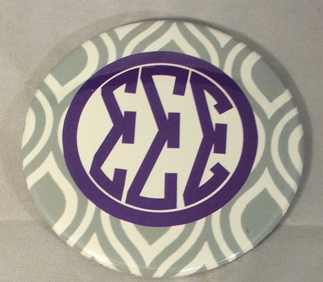 Sigma Sigma Sigma Tri-Sigma Gray and White Button-Large