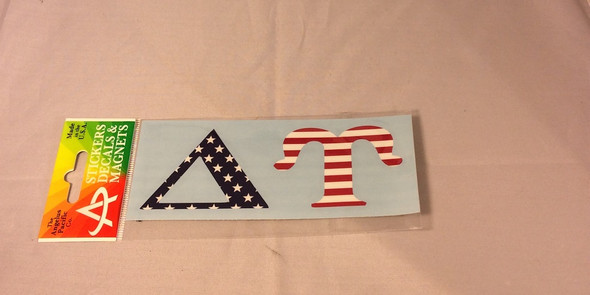 Delta Upsilon Fraternity Car Letters- American Flag Pattern 