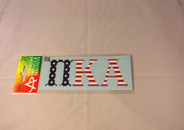 Pi Kappa Alpha PIKE Car Letters- American Flag Pattern