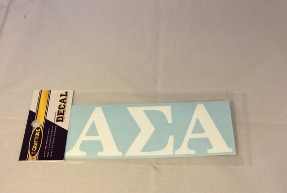 Alpha Sigma Alpha Sorority White Car Letters
