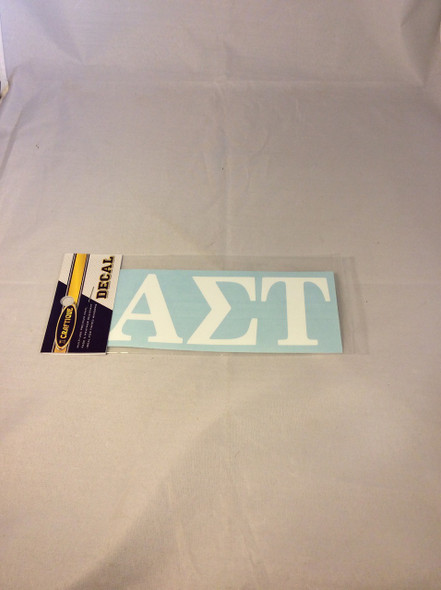 Alpha Sigma Tau Sorority White Car Letters