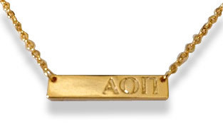 Alpha Omicron Pi Sorority Bar Necklace 
