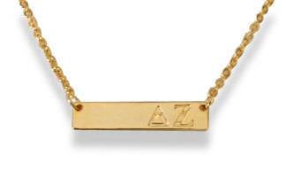 Delta Zeta Sorority Bar Necklace 