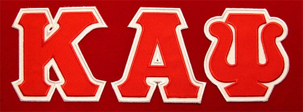 Kappa Alpha Psi Fraternity Twill Letter Set- Red/White 