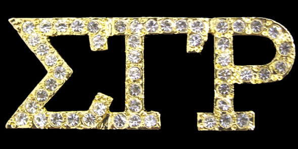 Sigma Gamma Rho Sorority Crystal Pin-Gold 