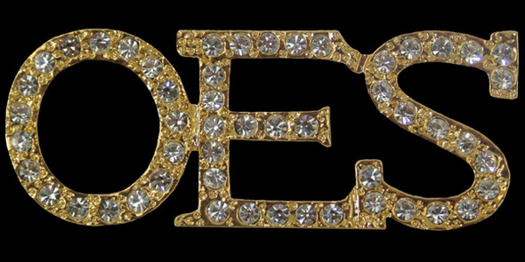 Order of the Eastern Star OES Crystal Pin-Gold