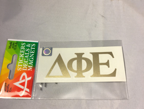 Delta Phi Epsilon DPHIE Sorority Metallic Gold Letters 