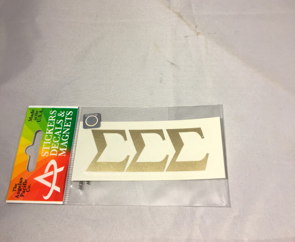 Sigma Sigma Sigma Tri-Sigma Sorority Metallic Gold Letters 