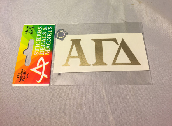 Alpha Gamma Delta Sorority Metallic Gold Letters