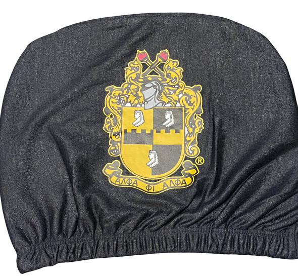 Alpha Phi Alpha Fraternity Headrest Cover- Black- Set of 2