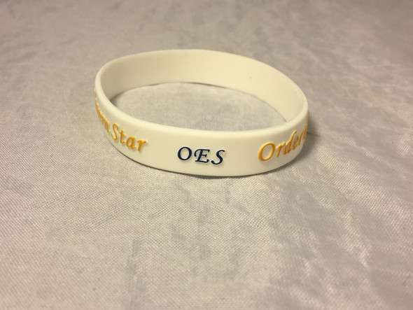 Order of the Eastern Star OES Silicone Bracelet-White