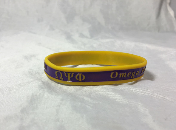 Omega Psi Phi Fraternity Two-Tone Silicone Bracelet