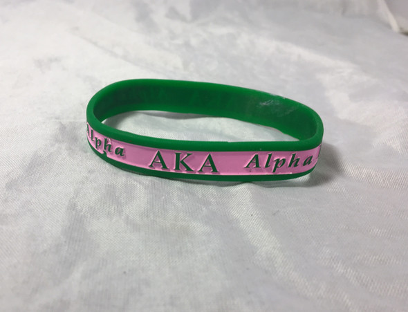 Alpha Kappa Alpha AKA Sorority Two-Tone Silicone Bracelet