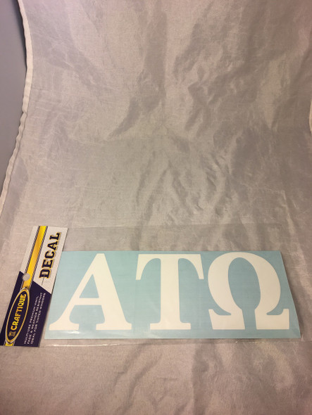 Alpha Tau Omega ATO Fraternity White Car Letters- 3 1/2 inches 