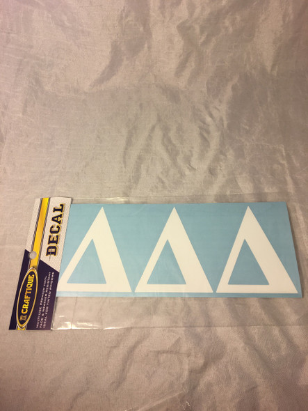 Delta Delta Delta Tri-Delta Sorority White Car Letters- 3 1/2 inches
