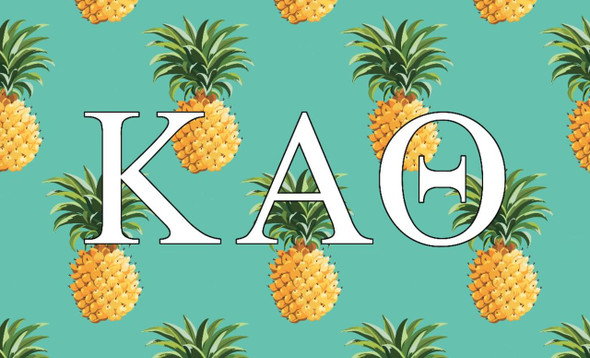Kappa Alpha Theta Sorority Flag-Pineapple