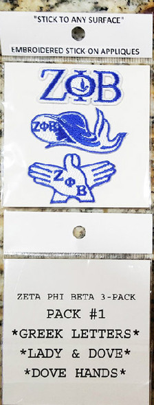 Zeta Phi Beta Sorority Peel and Stick Patches- Pack #1