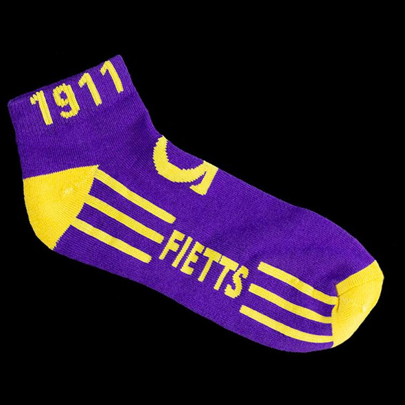 Omega Psi Phi Fraternity Socks Footies- Purple/Gold 